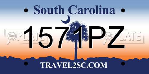 1571PZ South Carolina License Plate