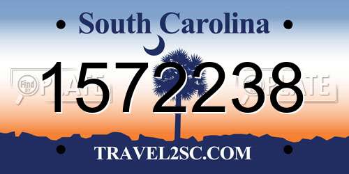 1572238 South Carolina License Plate