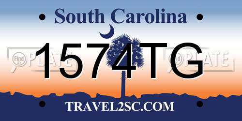 1574TG South Carolina License Plate