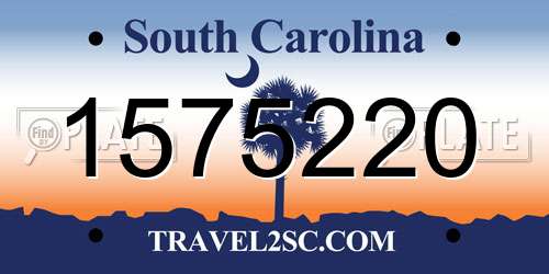 1575220 South Carolina License Plate