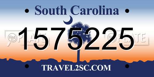 1575225 South Carolina License Plate