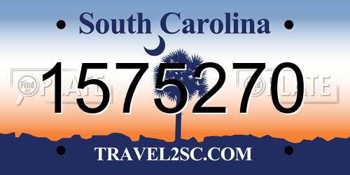 1575270 South Carolina License Plate