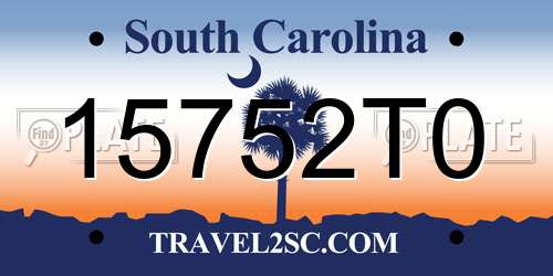 15752T0 South Carolina License Plate