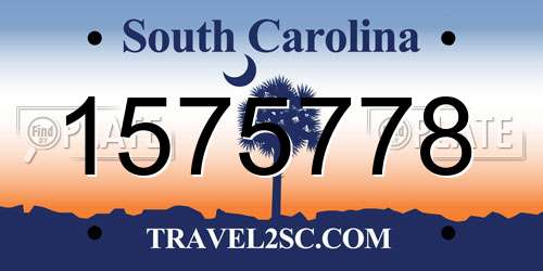 1575778 South Carolina License Plate