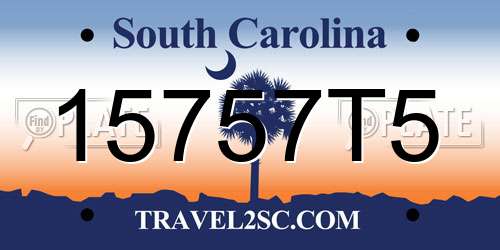 15757T5 South Carolina License Plate