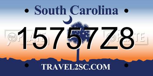 15757Z8 South Carolina License Plate