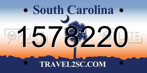 1578220 South Carolina License Plate