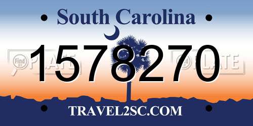 1578270 South Carolina License Plate