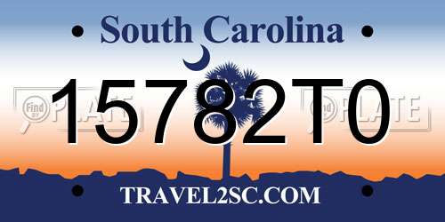 15782T0 South Carolina License Plate