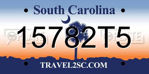 15782T5 South Carolina License Plate