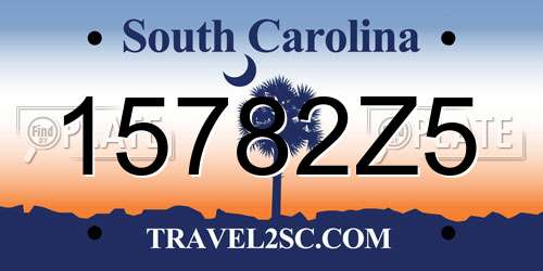 15782Z5 South Carolina License Plate