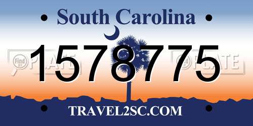 1578775 South Carolina License Plate