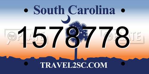 1578778 South Carolina License Plate