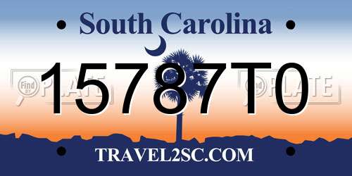15787T0 South Carolina License Plate