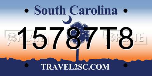 15787T8 South Carolina License Plate
