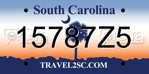 15787Z5 South Carolina License Plate