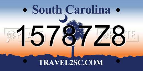 15787Z8 South Carolina License Plate