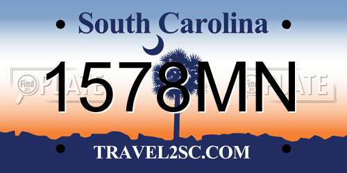 1578MN South Carolina License Plate