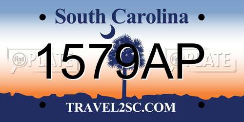 1579AP South Carolina License Plate