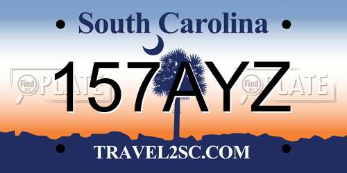 157AYZ South Carolina License Plate