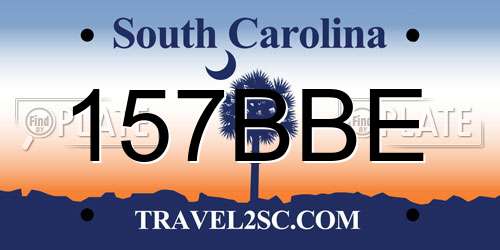 157BBE South Carolina License Plate