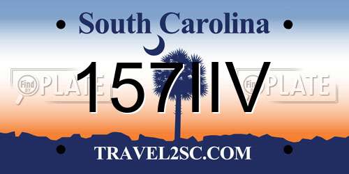 157IIV South Carolina License Plate