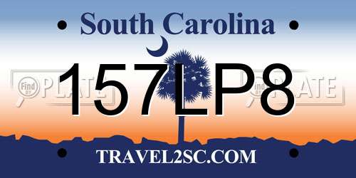 157LP8 South Carolina License Plate