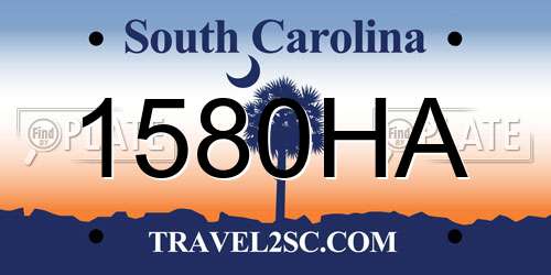 1580HA South Carolina License Plate