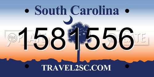 1581556 South Carolina License Plate