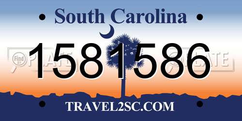 1581586 South Carolina License Plate