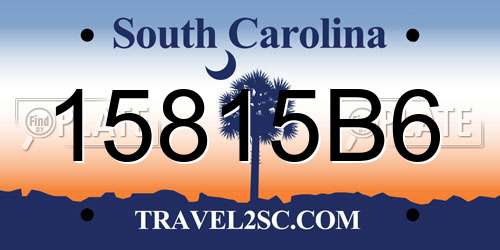 15815B6 South Carolina License Plate