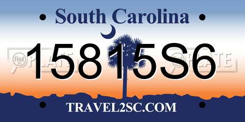 15815S6 South Carolina License Plate