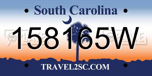 158165W South Carolina License Plate