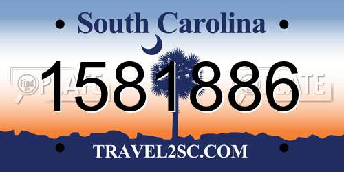 1581886 South Carolina License Plate