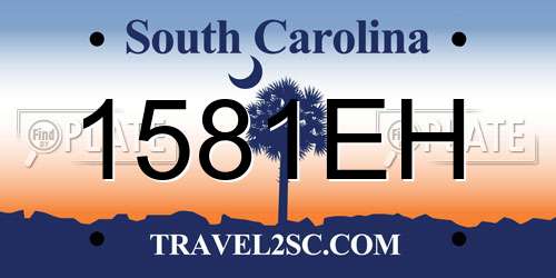 1581EH South Carolina License Plate