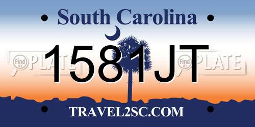 1581JT South Carolina License Plate