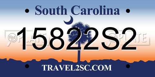15822S2 South Carolina License Plate
