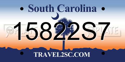 15822S7 South Carolina License Plate