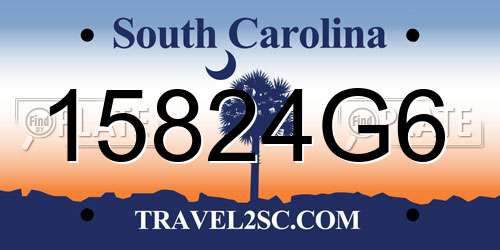 15824G6 South Carolina License Plate