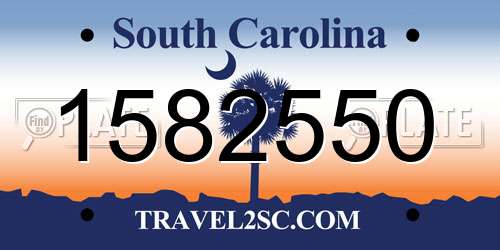 1582550 South Carolina License Plate