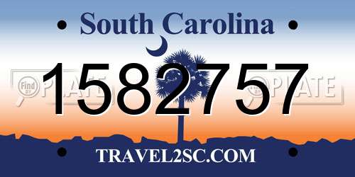 1582757 South Carolina License Plate