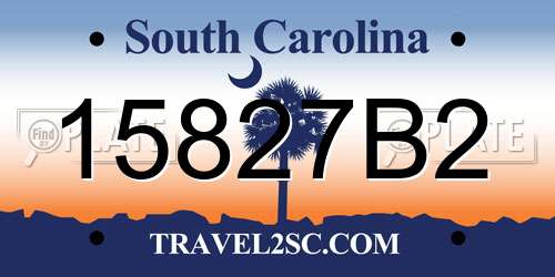 15827B2 South Carolina License Plate