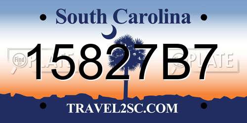 15827B7 South Carolina License Plate