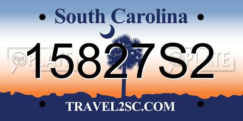 15827S2 South Carolina License Plate