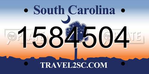 1584504 South Carolina License Plate