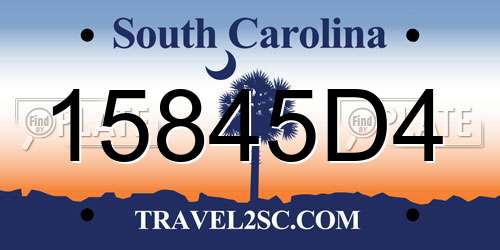15845D4 South Carolina License Plate