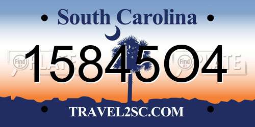 15845O4 South Carolina License Plate