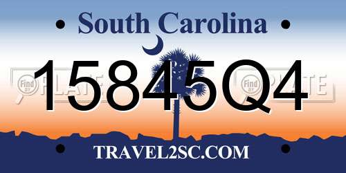 15845Q4 South Carolina License Plate
