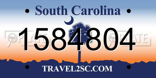 1584804 South Carolina License Plate