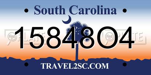 15848O4 South Carolina License Plate